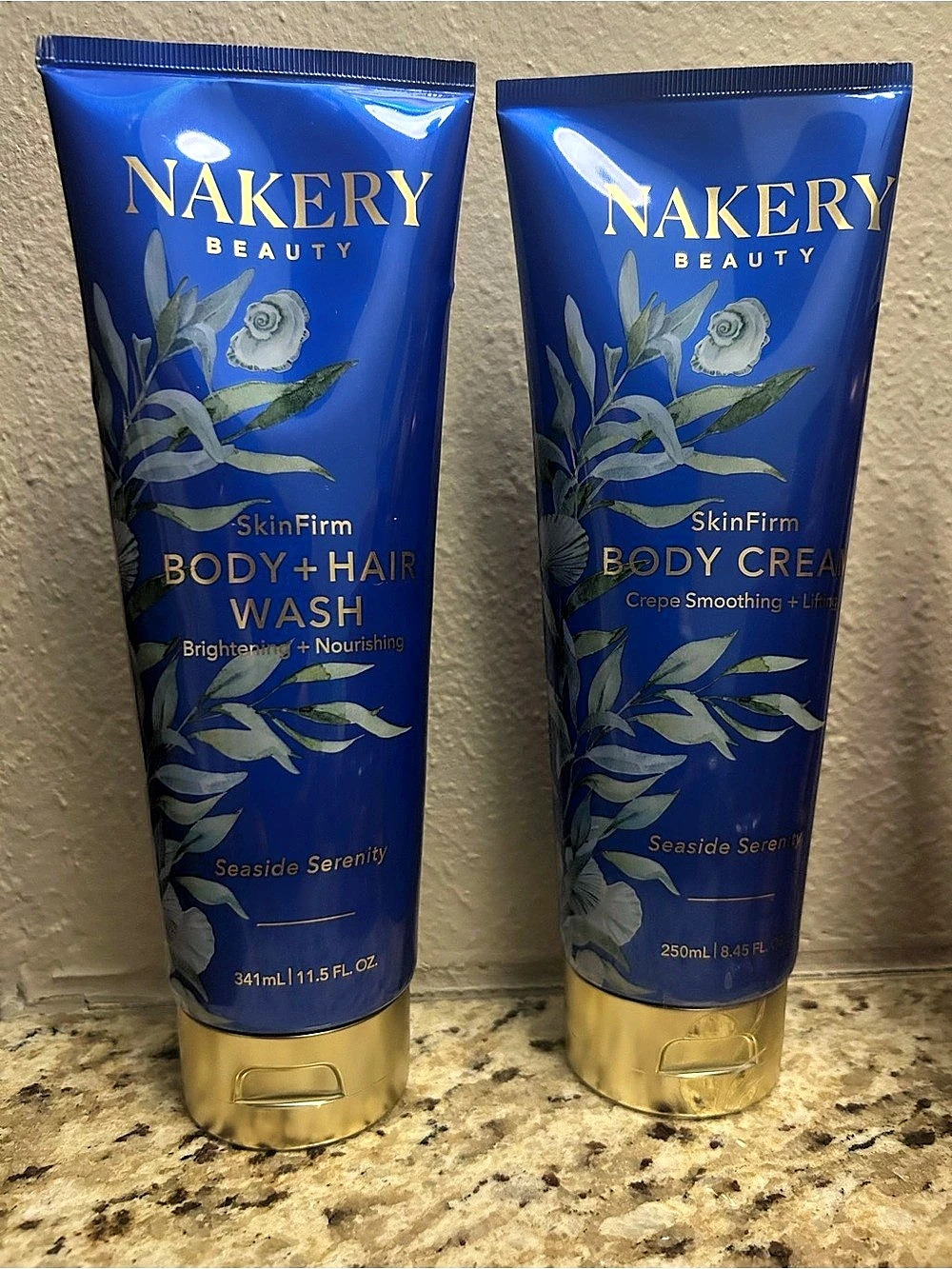NAKERY BEAUTY (Bundle) SkinFirm Body + Hair Wash & Body Cream. Seaside Serenity